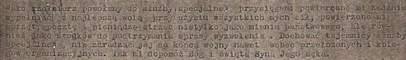 Rota przysięgi żołnierzy odbioru zrzutów.