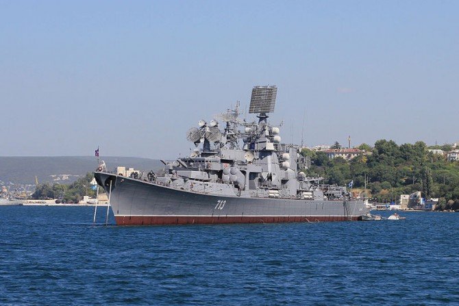 Krążownik rakietowy "Kercz" rosyjskiej Floty Czarnomorskiej Fot. Wikipedia Commons