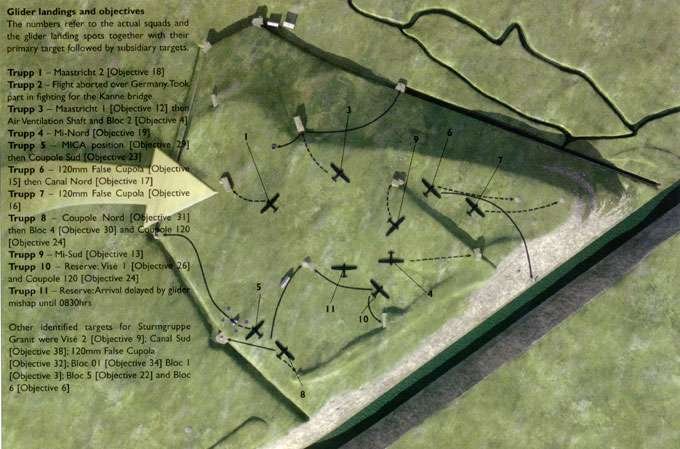 Fot. 2. Schemat lądowania szybowców SG Granit na terenie fortu Eben Emael