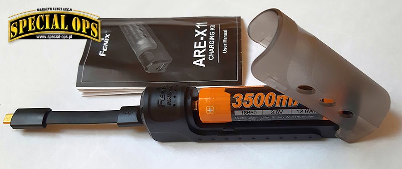 Akumulator Fenix ARB-L18 i kieszonkowa ładowarka ARE-X11 przeznaczone do PD35 V2.0.