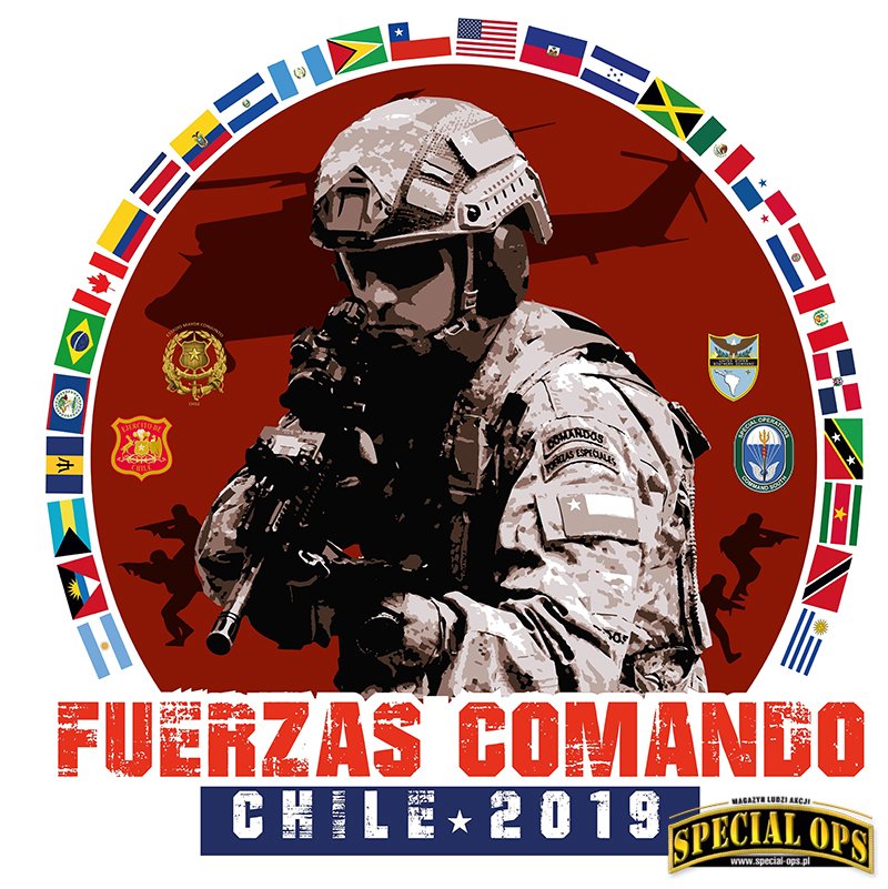 Plakietka  Fuerzas Comando Chile 2019; fot. DVIDS/US Army National Guard 113th Mobile Public Spc Agustin Montanez