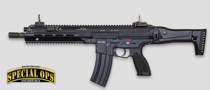 5,56 mm subkbk HK433 z łożem systemu M-lok.