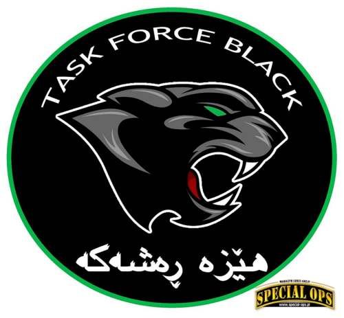 Plakietka kompanii kontrterrorystycznej Suli DT oraz większego tego typu pododdziału w Kirkuku, która obecnie znana jest jako Task Force Black lub Black Force.