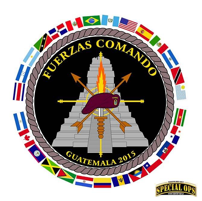 Oficjalna plakietka XI zawodów „Competencia Fuerzas Comando” - Guatemala 2015
