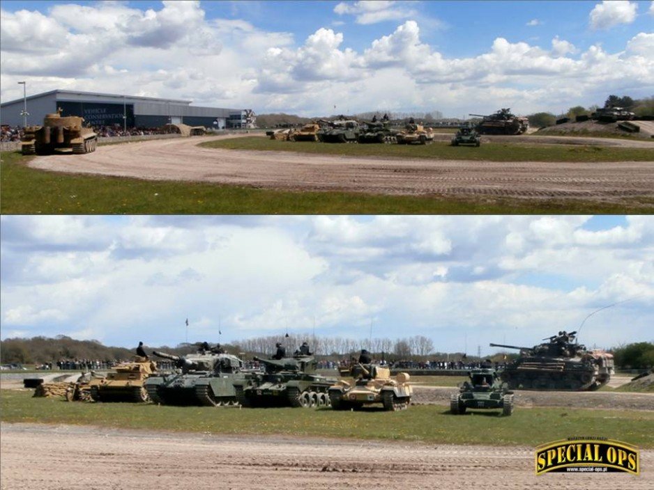 Czołgi biorące udział w pokazie na "Arenie Kuwejckiej" podczas "Tiger Day 2016" w Muzeum Czołgów (The Tank Museum) w Bovington w Dorset.