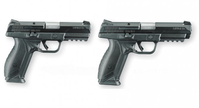 RAP, czyli Ruger American Pistol - po lewej: na amunicję 9 mm x 19 Parabellum, po prawej: .45 ACP (11,43 mm x 23). Fot. ruger.com
&nbsp;