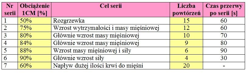 Tabela 1. Szablon serii – wariant podstawowy dla średnio zaawansowanych.