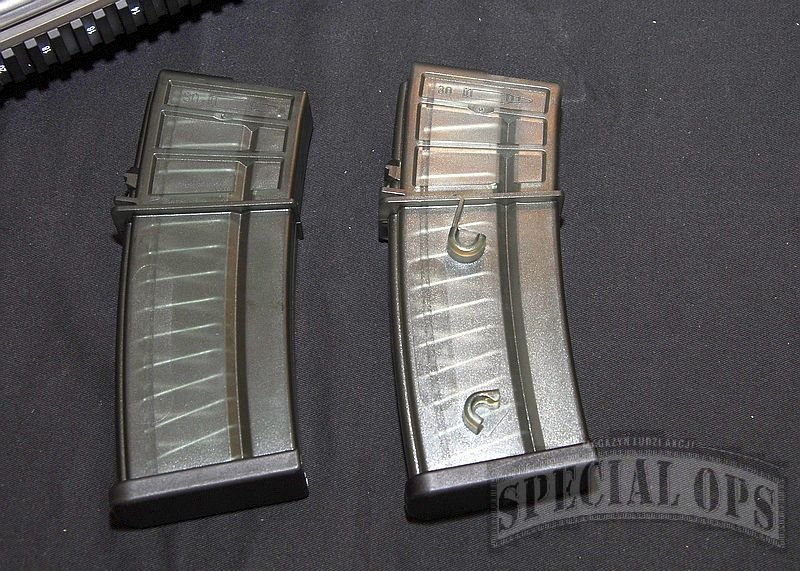 Nowy magazynek  do karabinka G36 (z lewej)