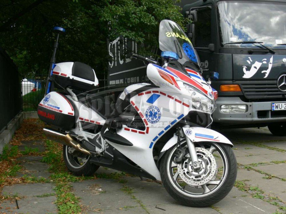 Motocykl ratownika medycznego.