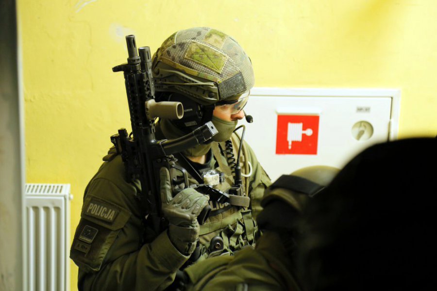 Ćwiczenia zgrywające Wydziału Realizacyjnego Komendy Stołecznej Policji.
