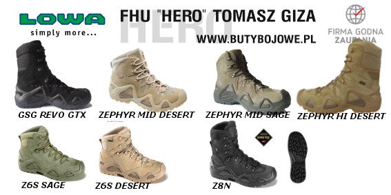 Wybrane modele z kolekcji butów wojskowych LOWA TF (Task Force)