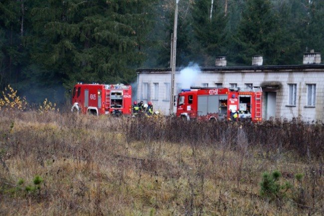gaszenie pożaru podczas ćwiczeń Koniczyna 2016