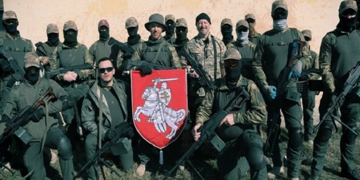 Ochotnicy z Białoruskiego pułku &bdquo;Pogoń&rdquo; Fot. Nasza Niwa
&nbsp;