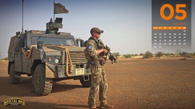 Operator irlandzkiej jednostki specjalnej Army Ranger Wing (ARW) wchodzącej w skład międzynarodowego Task Force Takuba działającego w Sahelu. Źr&oacute;dło: ARW