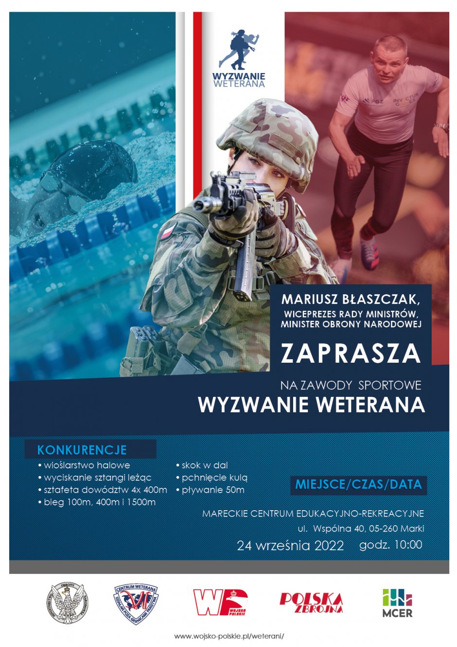 Plakat zapraszający na zawody &bdquo;Wyzwanie Weterana".