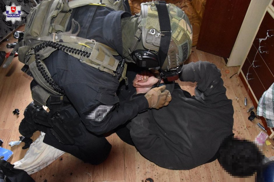 Zatrzymanie niebezpiecznego mężczyzny w Kraśniku. Foto. Policja Lubelska
