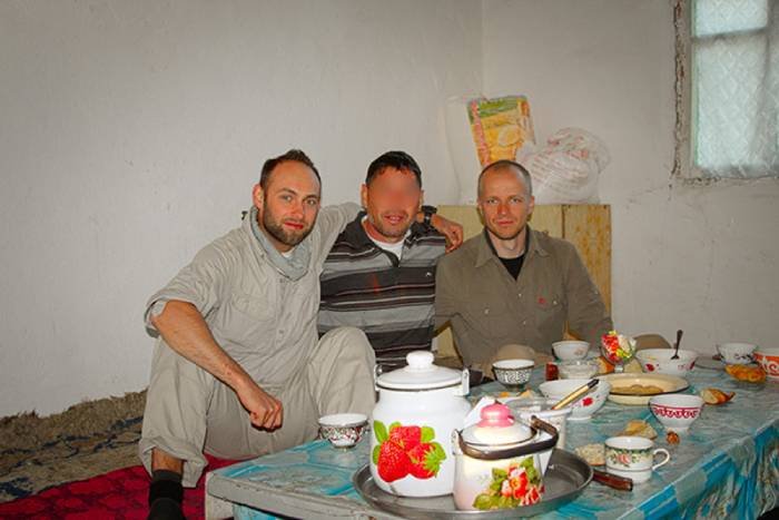 Autor w domu mieszkańca Kazachstanu