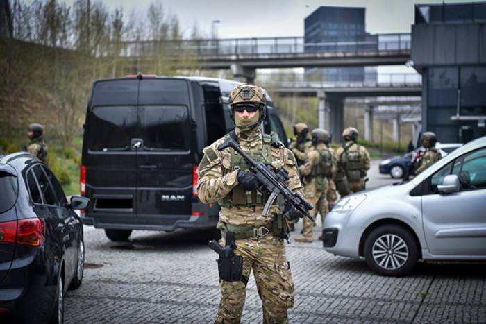 Łódzcy kontrterroryści w czasie ćwiczeń Wolf Ram 23