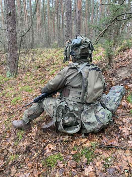 Zołnierze piechoty w lesie